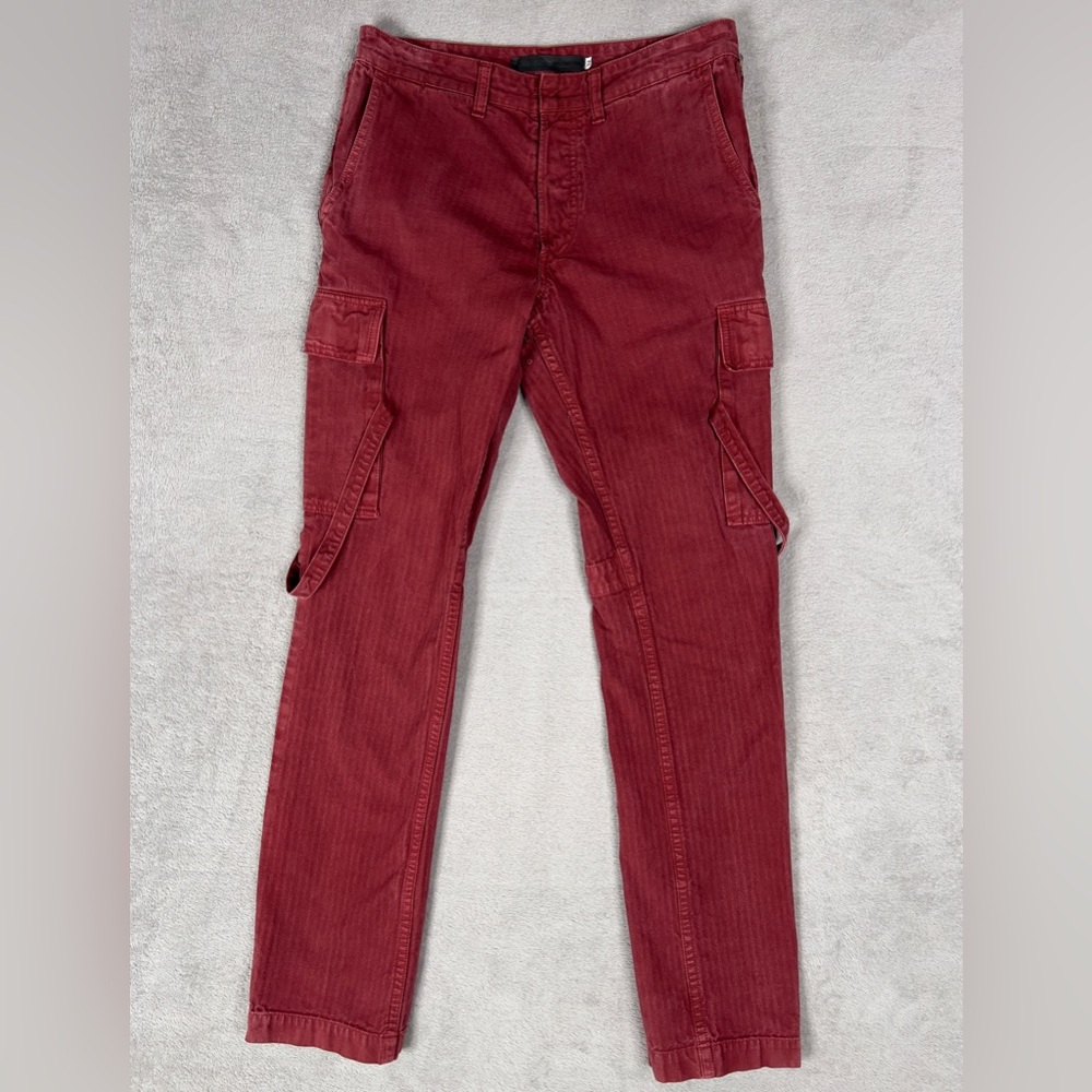 Talking About the Abstraction Japanese Streetwear Cargo Pants Men's 31*x33‎ Red